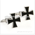 custom stainless steel black cross cufflinks for business man